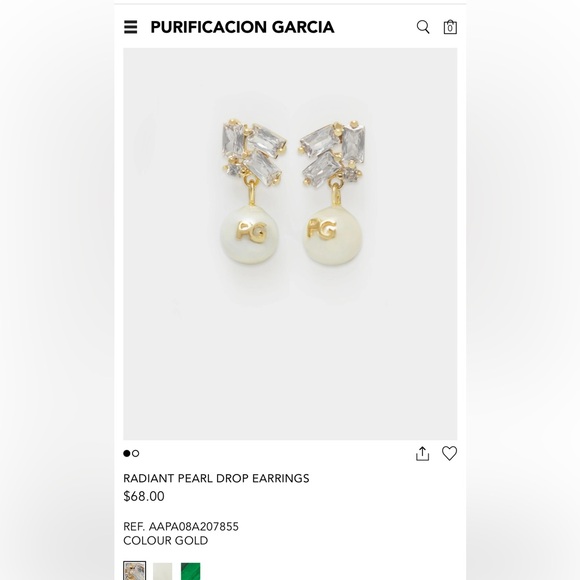 PURIFICACION GARCIA RADIANT PEARL DROP EARRINGS - Picture 1 of 3